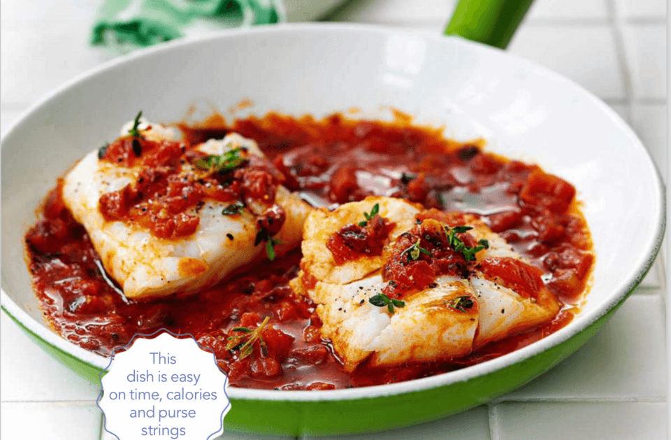 Foto de Bacalao al horno con tomate y aceitunas