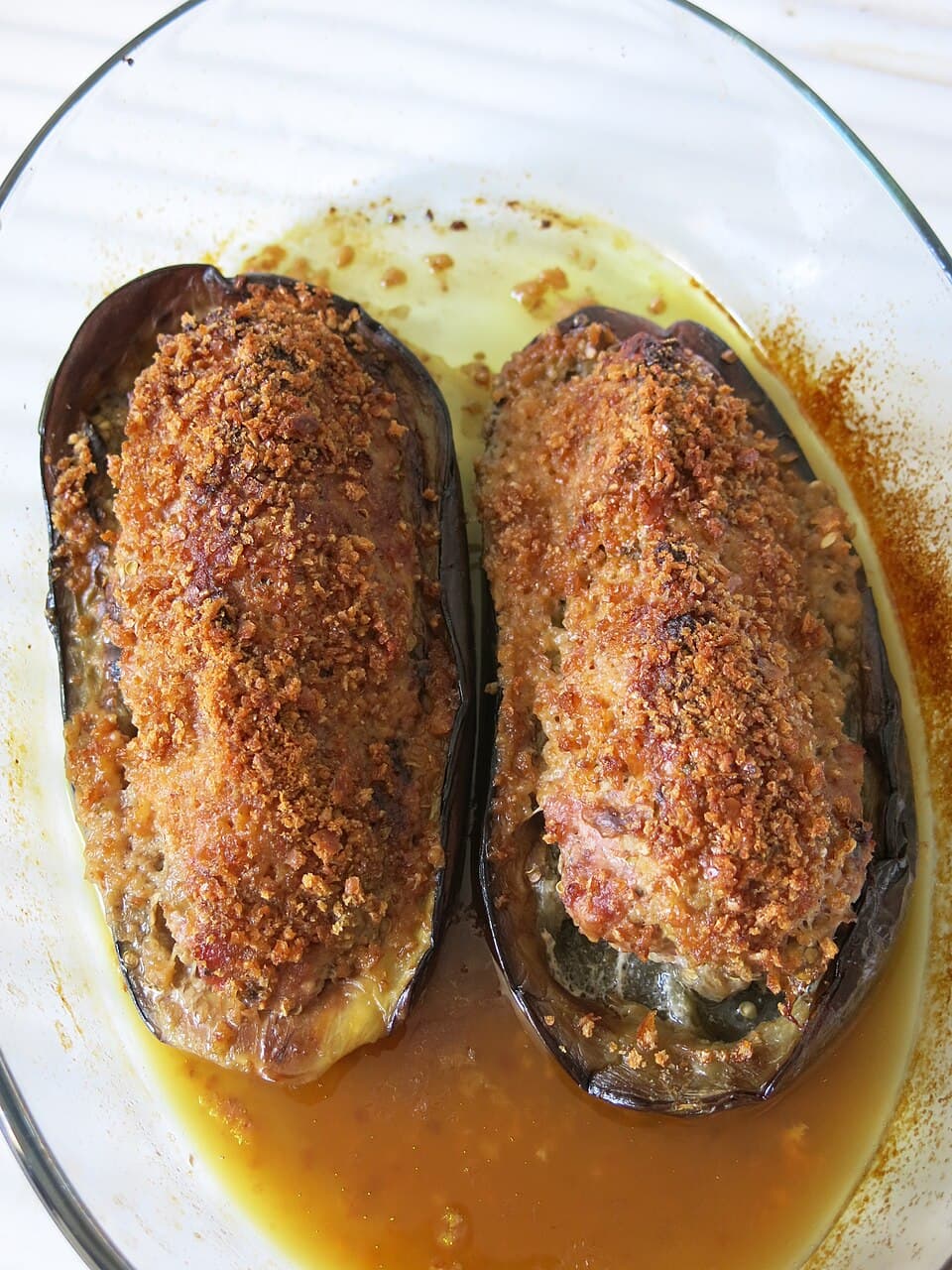 Foto de Berenjenas rellenas de champiñones y nueces