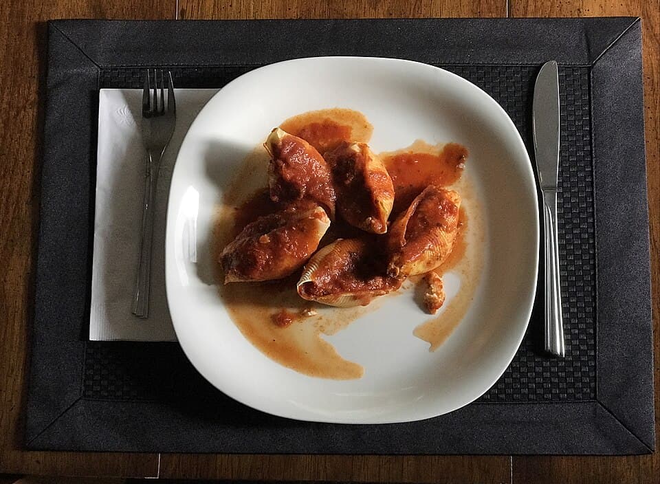 Foto de Ricotta Asada y Calabaza Estofadas en Espaguettis Integrales
